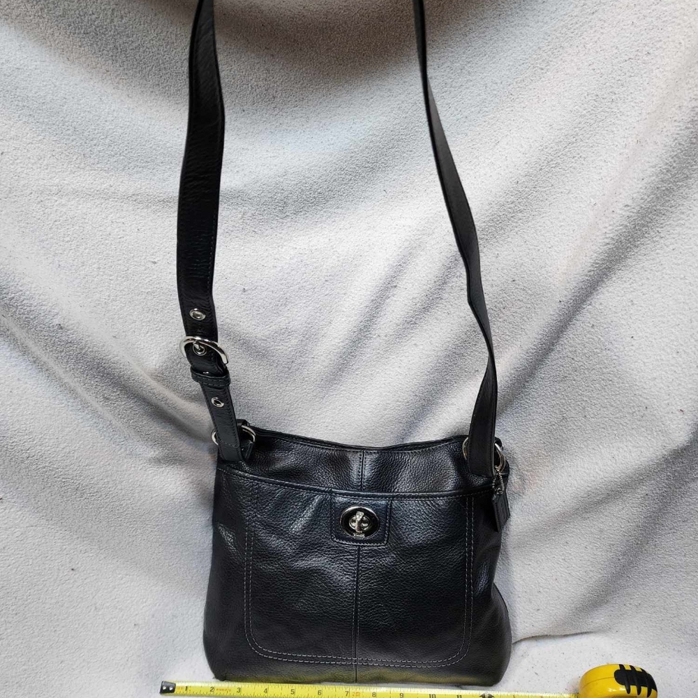 Coach black leather handbag